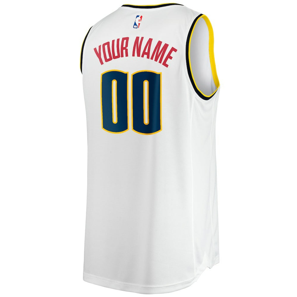 Denver Nuggets Fast Break Custom Replica Jersey Association Editi- White