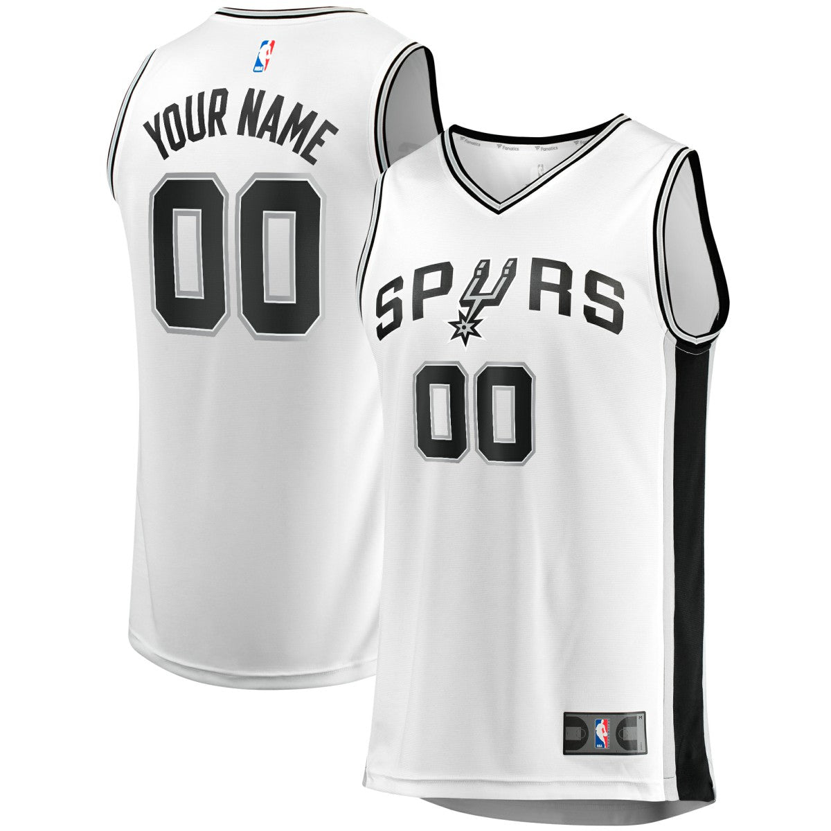 San Antonio Spurs Fast Break Custom Replica Jersey Association Edition White