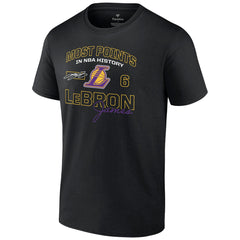 LeBron James Los Angeles Lakers Most Points in NBA History T-Shirt Black