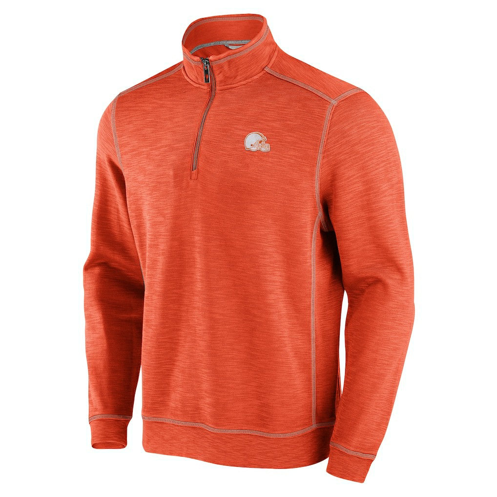 Cleveland Browns Tobago Bay Tri-Blend Half-Zip Sweatshirt Orange