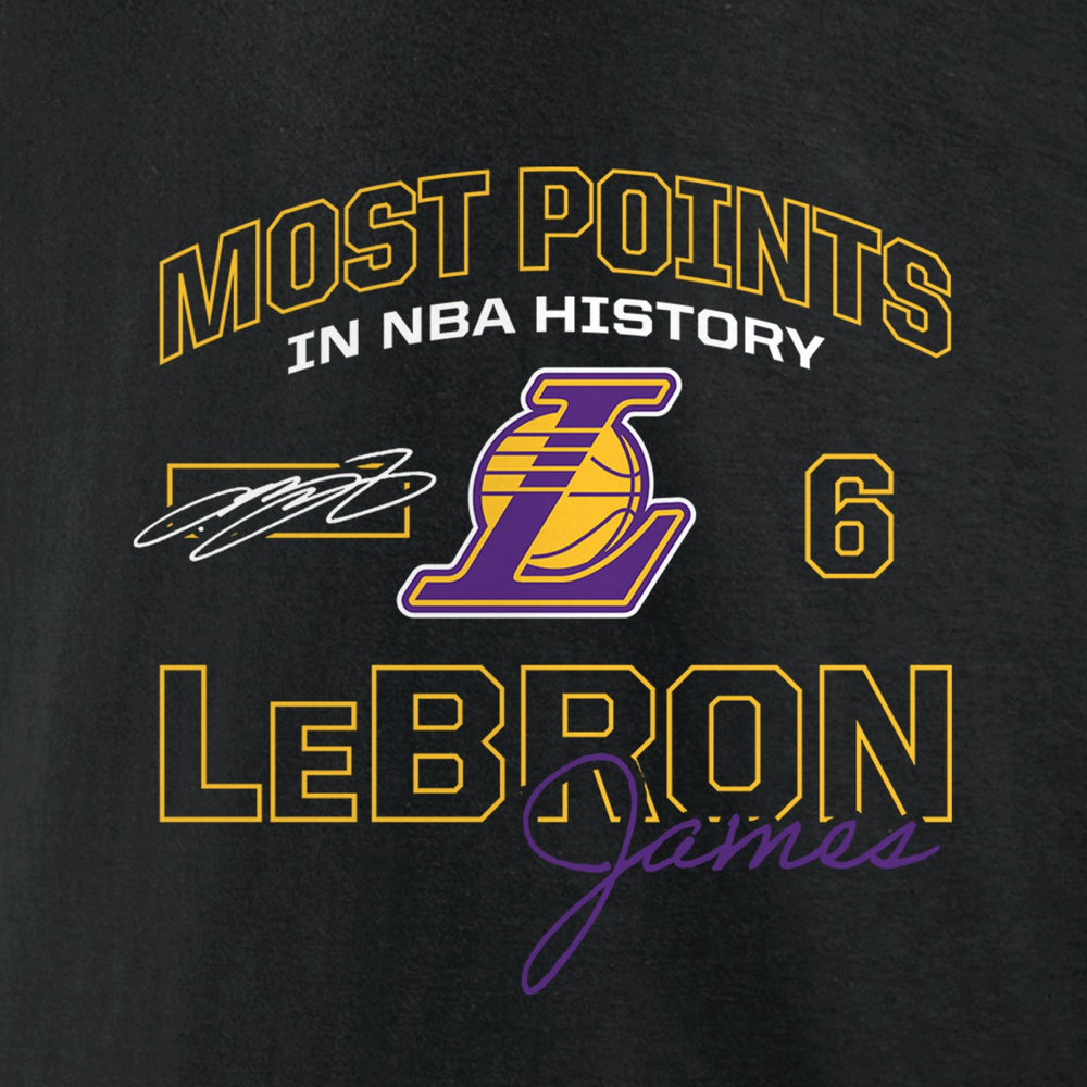 LeBron James Los Angeles Lakers Most Points in NBA History Pullover Hoodie Black