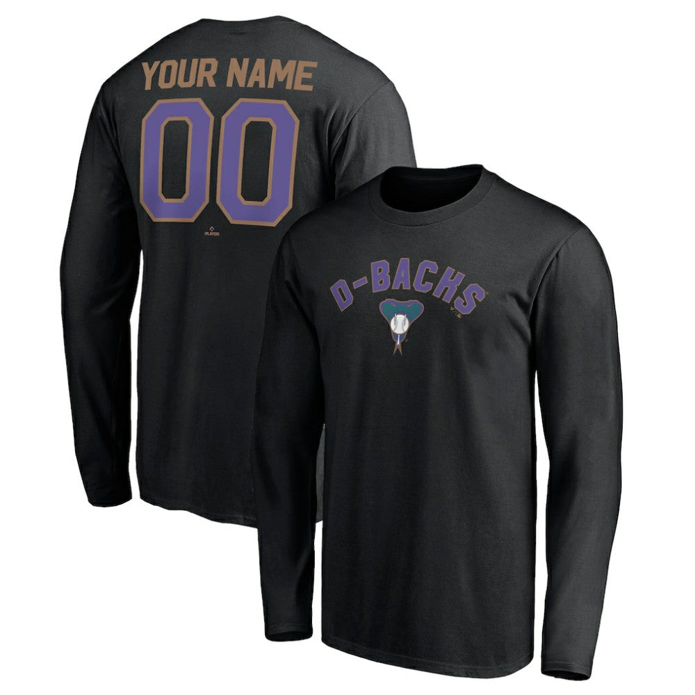 Arizona Diamondbacks Personalized Cooperstown Collection Winning Streak Long Sleeve T-Shirt - Black T-shirts
