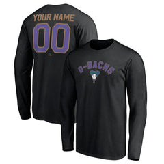 Arizona Diamondbacks Personalized Cooperstown Collection Winning Streak Long Sleeve T-Shirt - Black T-shirts
