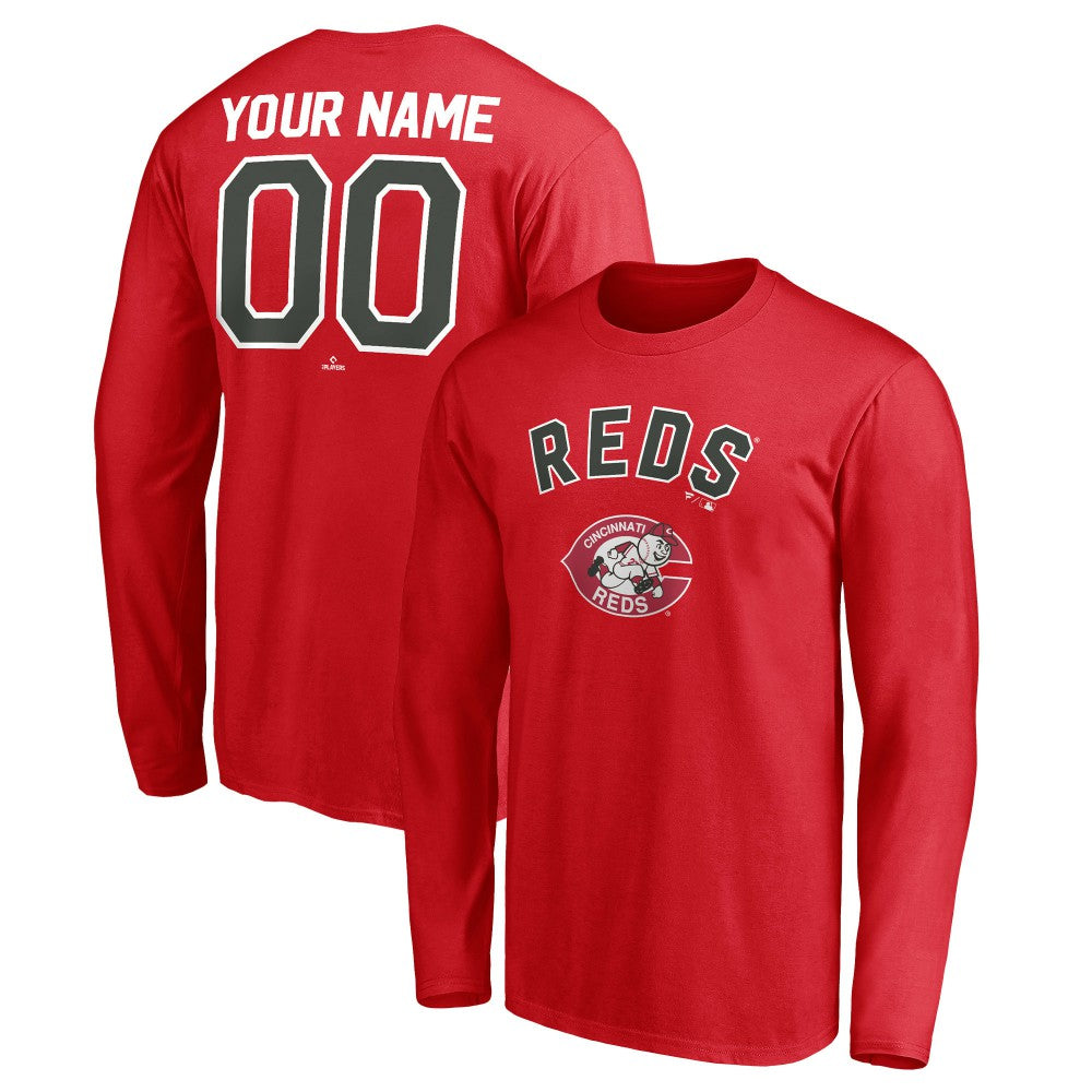 Cincinnati Reds Personalized Cooperstown Collection Winning Streak Long Sleeve T-Shirt - Red T-shirts