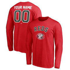 Cincinnati Reds Personalized Cooperstown Collection Winning Streak Long Sleeve T-Shirt - Red T-shirts