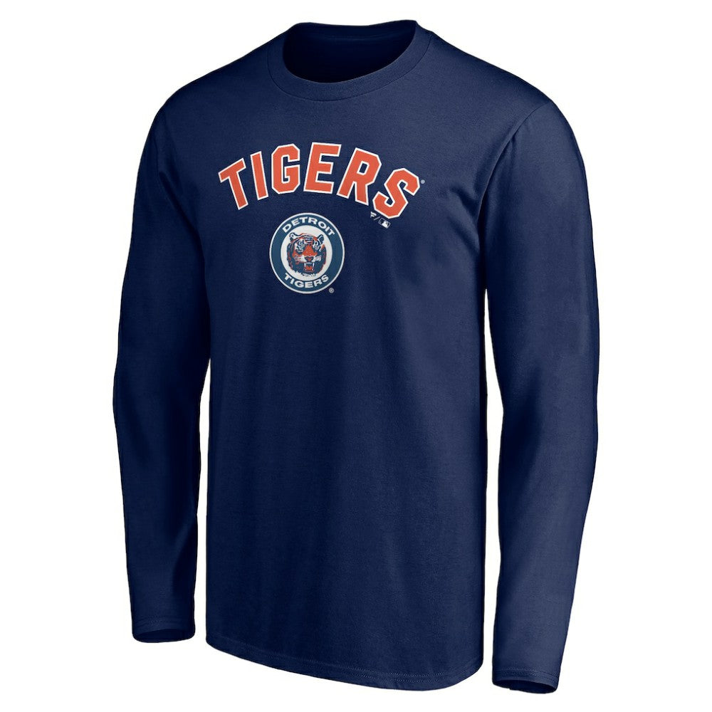 Detroit Tigers Personalized Cooperstown Collection Winning Streak Long Sleeve T-Shirt - Navy T-shirts