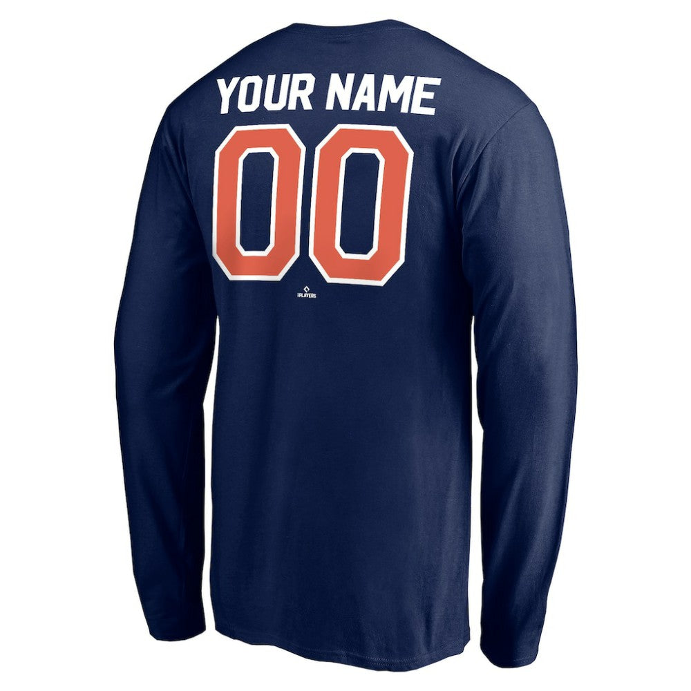 Detroit Tigers Personalized Cooperstown Collection Winning Streak Long Sleeve T-Shirt - Navy T-shirts
