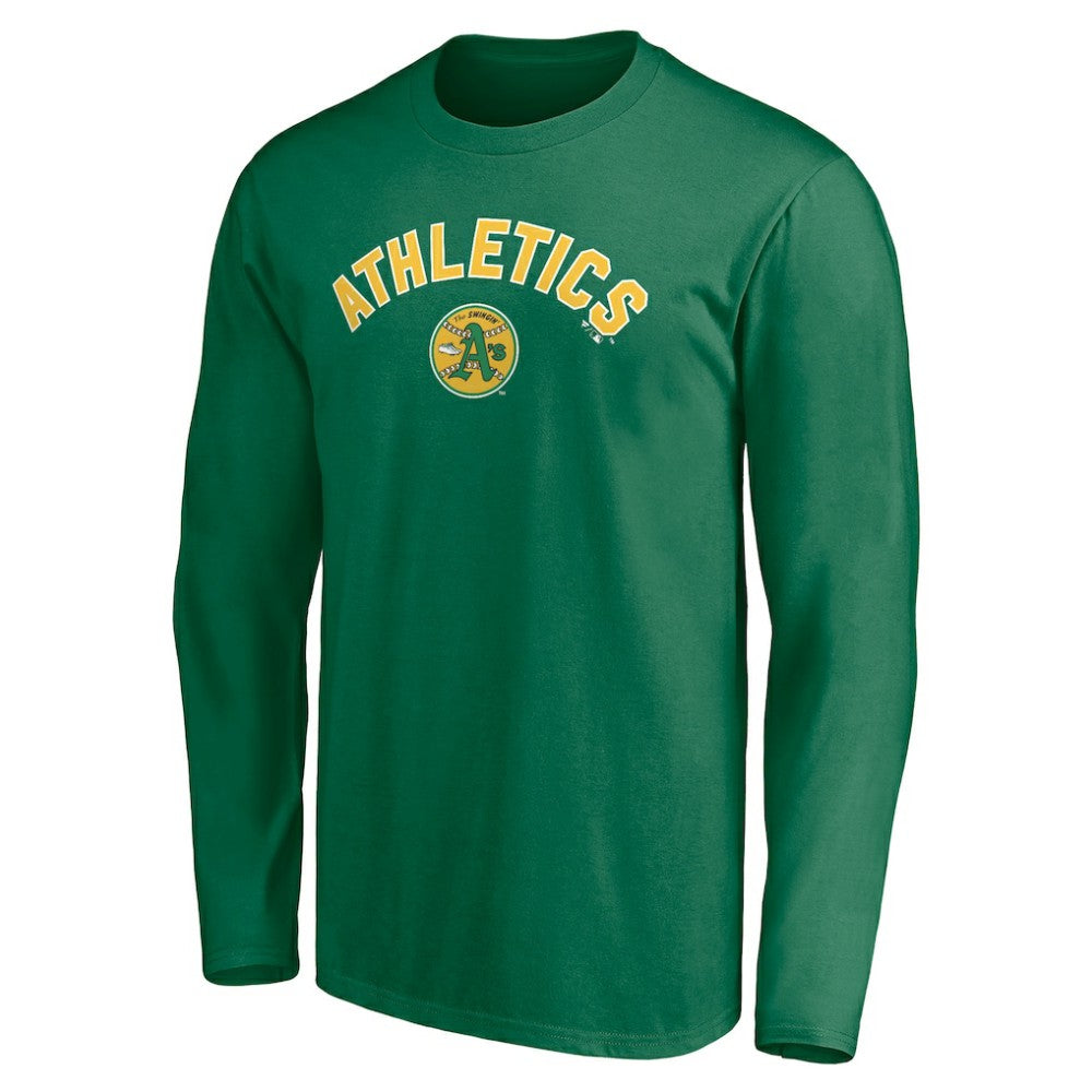 Athletics Personalized Cooperstown Collection Winning Streak Long Sleeve T-Shirt - Green T-shirts