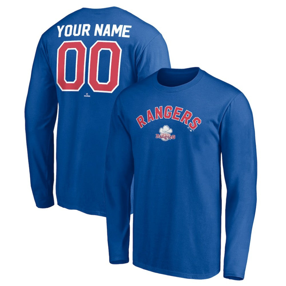 Texas Rangers Personalized Cooperstown Collection Winning Streak Long Sleeve T-Shirt - Royal T-shirts