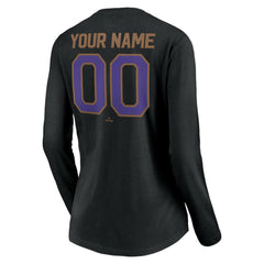 Arizona Diamondbacks Women's Cooperstown Collection Personalized Winning Streak Long Sleeve V-Neck T-Shirt - Black T-shirts