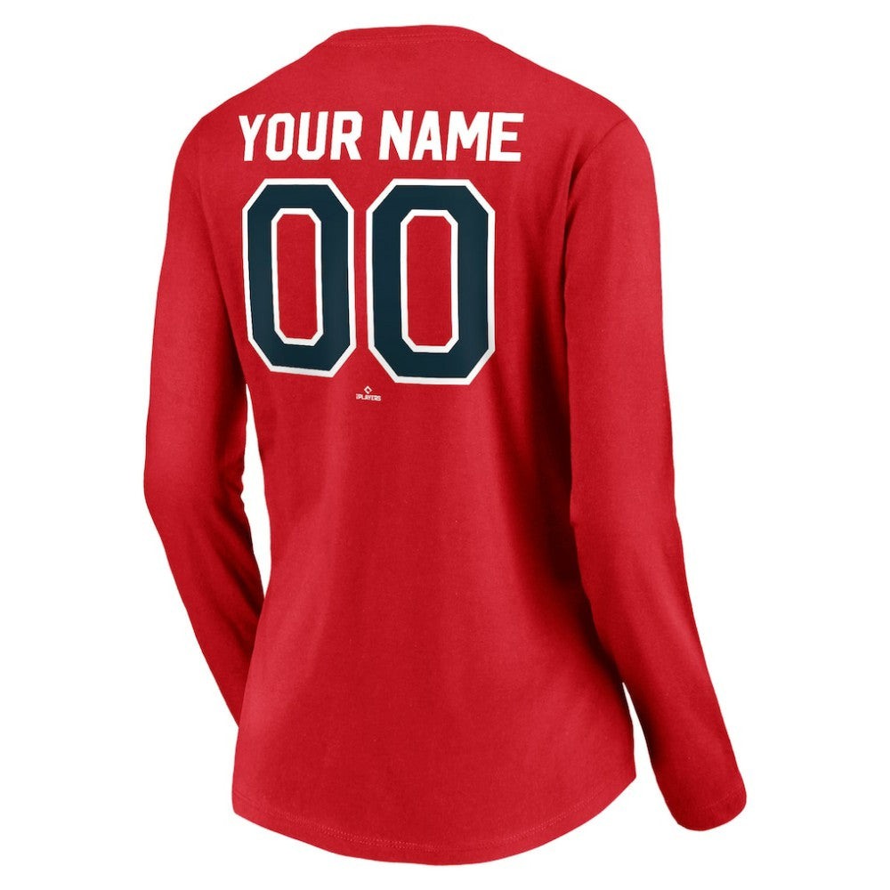 Boston Red Sox Women's Cooperstown Collection Personalized Winning Streak Long Sleeve V-Neck T-Shirt - Red T-shirts