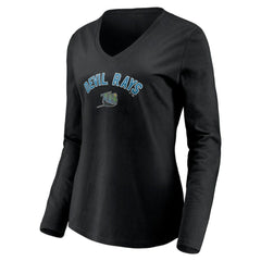 Tampa Bay Rays Women's Cooperstown Collection Personalized Winning Streak Long Sleeve V-Neck T-Shirt - Black T-shirts