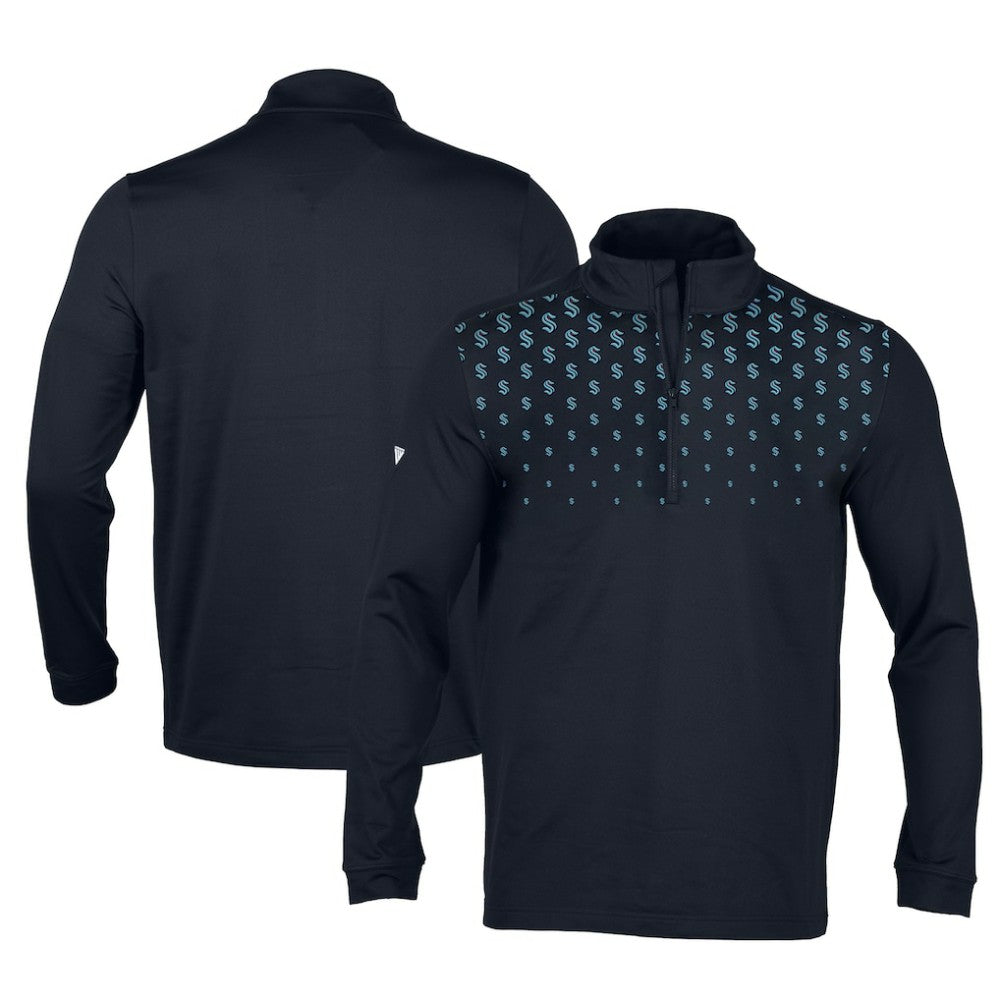 NHL Seattle Kraken Levelwear NHL x PGA Scout Midlayer Quarter-Zip Pullover Top - Navy