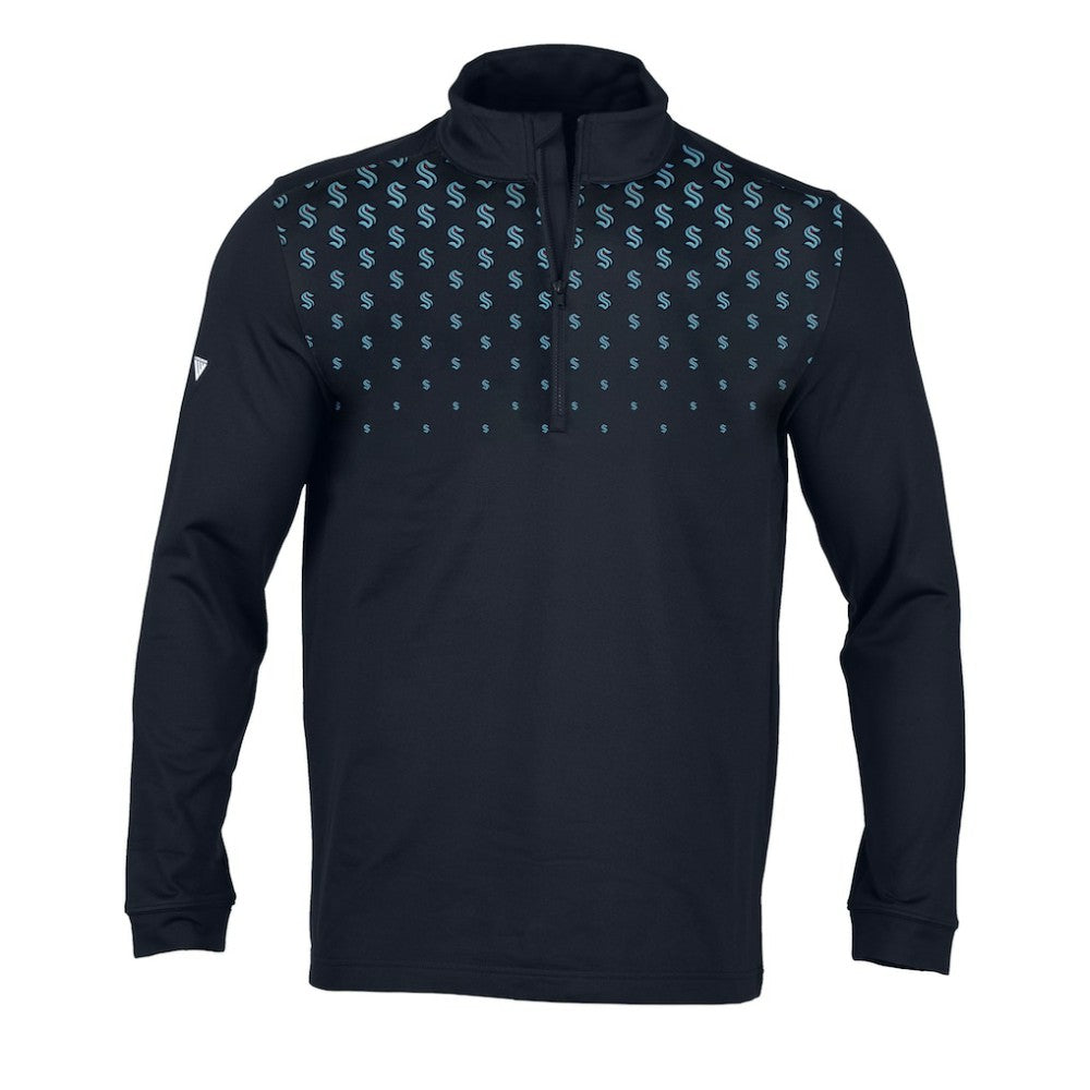NHL Seattle Kraken Levelwear NHL x PGA Scout Midlayer Quarter-Zip Pullover Top - Navy