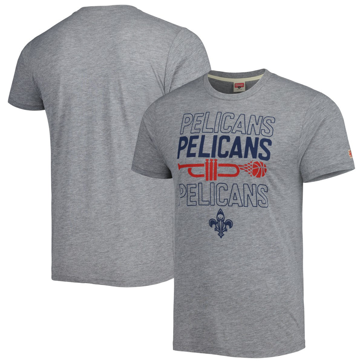 New Orleans Pelicans Homage Unisex Hometown Hyper Local Tri-Blend T-Shirt Heather Gray