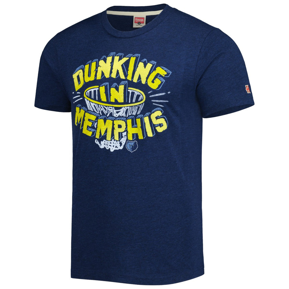 Memphis Grizzlies Homage Unisex Hometown Hyper Local Tri-Blend T-Shirt Navy