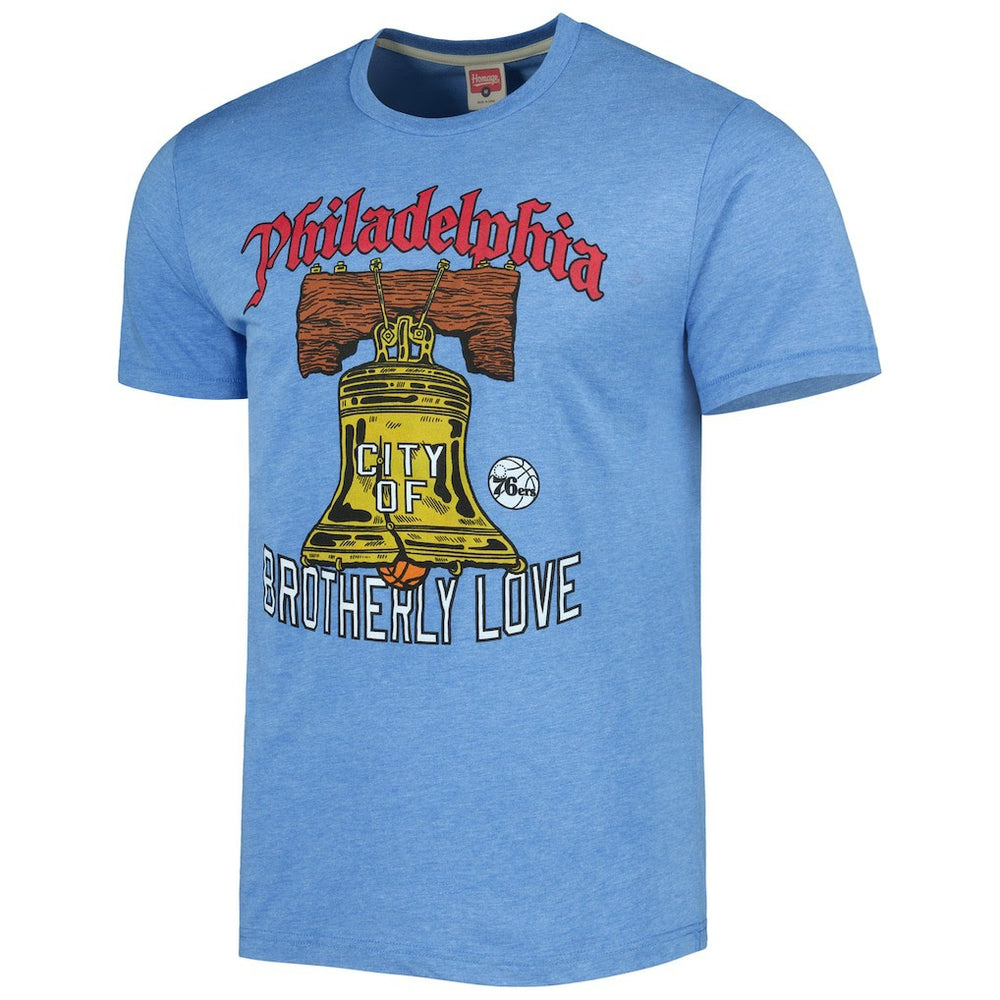 Philadelphia 76ers Homage Unisex Hometown Hyper Local Tri-Blend T-Shirt Light Blue