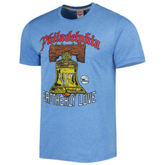 Philadelphia 76ers Homage Unisex Hometown Hyper Local Tri-Blend T-Shirt Light Blue