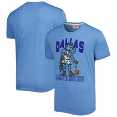 Dallas Mavericks Homage Unisex Team Mascot Tri-Blend T-Shirt Light Blue