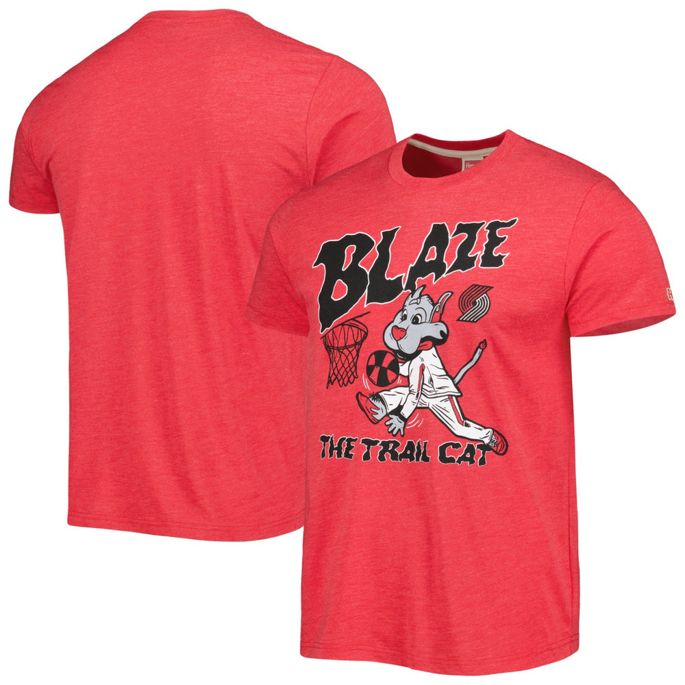 Portland Trail Blazers Homage Unisex Team Mascot Tri-Blend T-Shirt Red