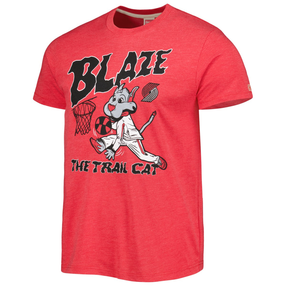 Portland Trail Blazers Homage Unisex Team Mascot Tri-Blend T-Shirt Red
