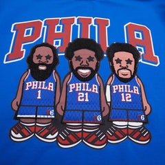 Joel Embiid, Tobias Harris, James Harden Philadelphia 76ers Pro Standard Multi Lineup T-Shirt Royal