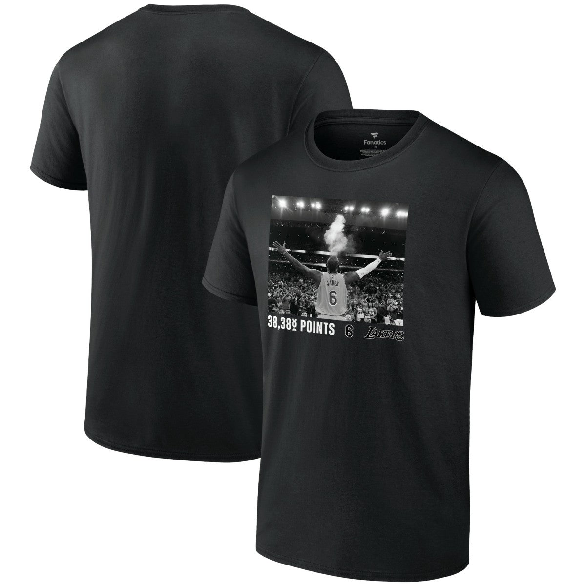 LeBron James Los Angeles Lakers NBA All-Time Scoring Record Chalk Throw T-Shirt Black