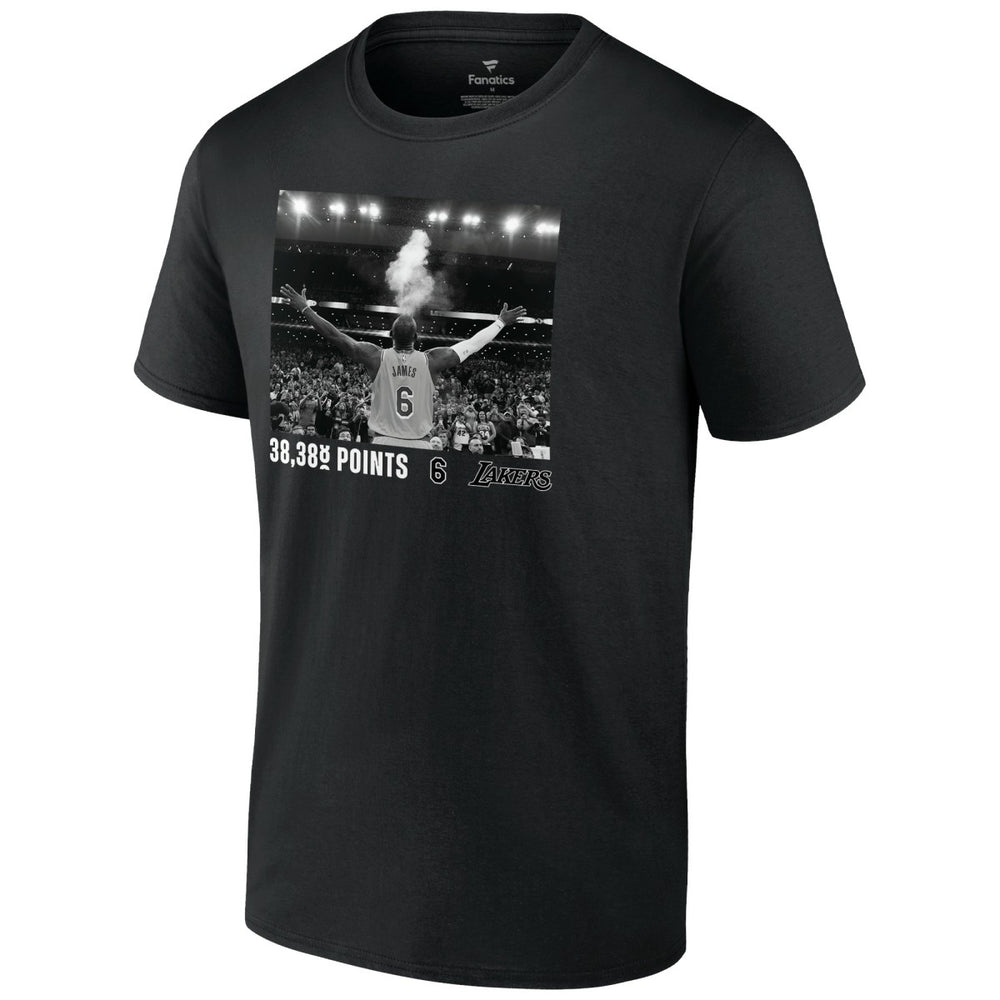 LeBron James Los Angeles Lakers NBA All-Time Scoring Record Chalk Throw T-Shirt Black