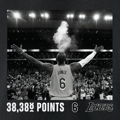 LeBron James Los Angeles Lakers NBA All-Time Scoring Record Chalk Throw T-Shirt Black
