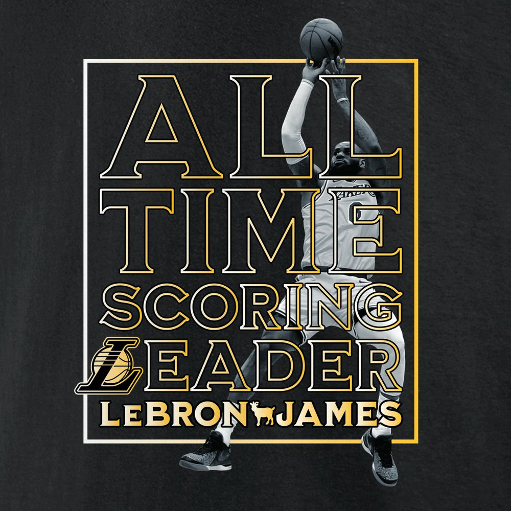 LeBron James Los Angeles Lakers NBA All-Time Scoring Record T-Shirt Black