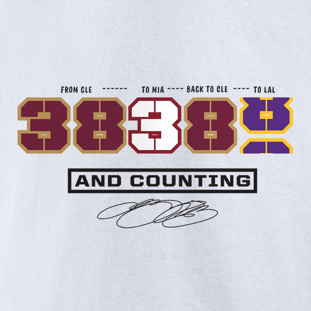 LeBron James NBA All-Time Scoring Record Split Points T-Shirt White