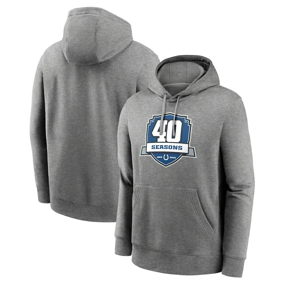 Indianapolis Colts 40th Anniversary Club Pullover Hoodie Heather Gray