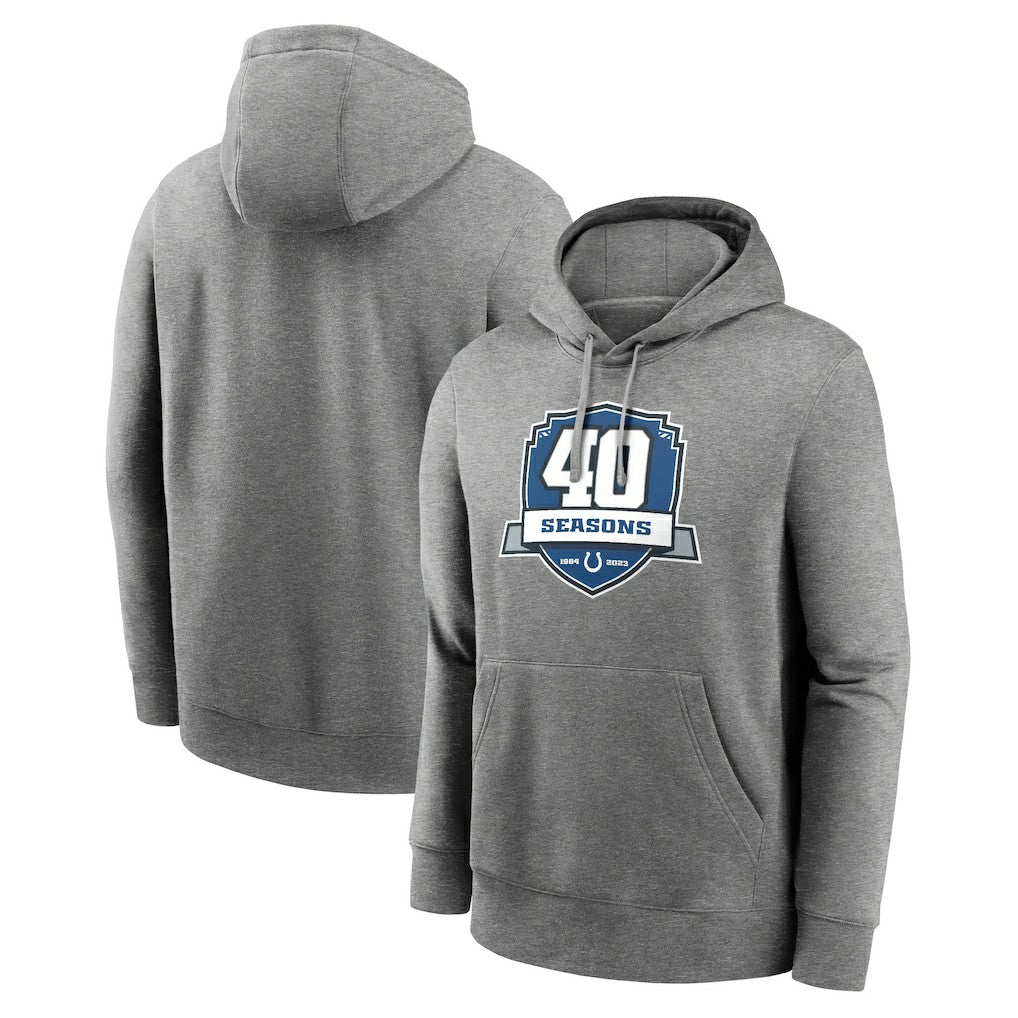 Indianapolis Colts 40th Anniversary Club Pullover Hoodie Heather Gray