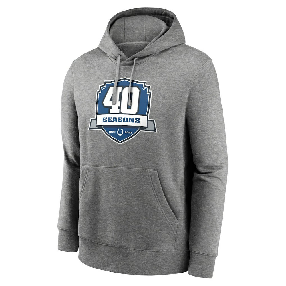 Indianapolis Colts 40th Anniversary Club Pullover Hoodie Heather Gray