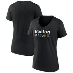 Boston Red Sox Women's City Pride V-Neck T-Shirt - Black T-shirts