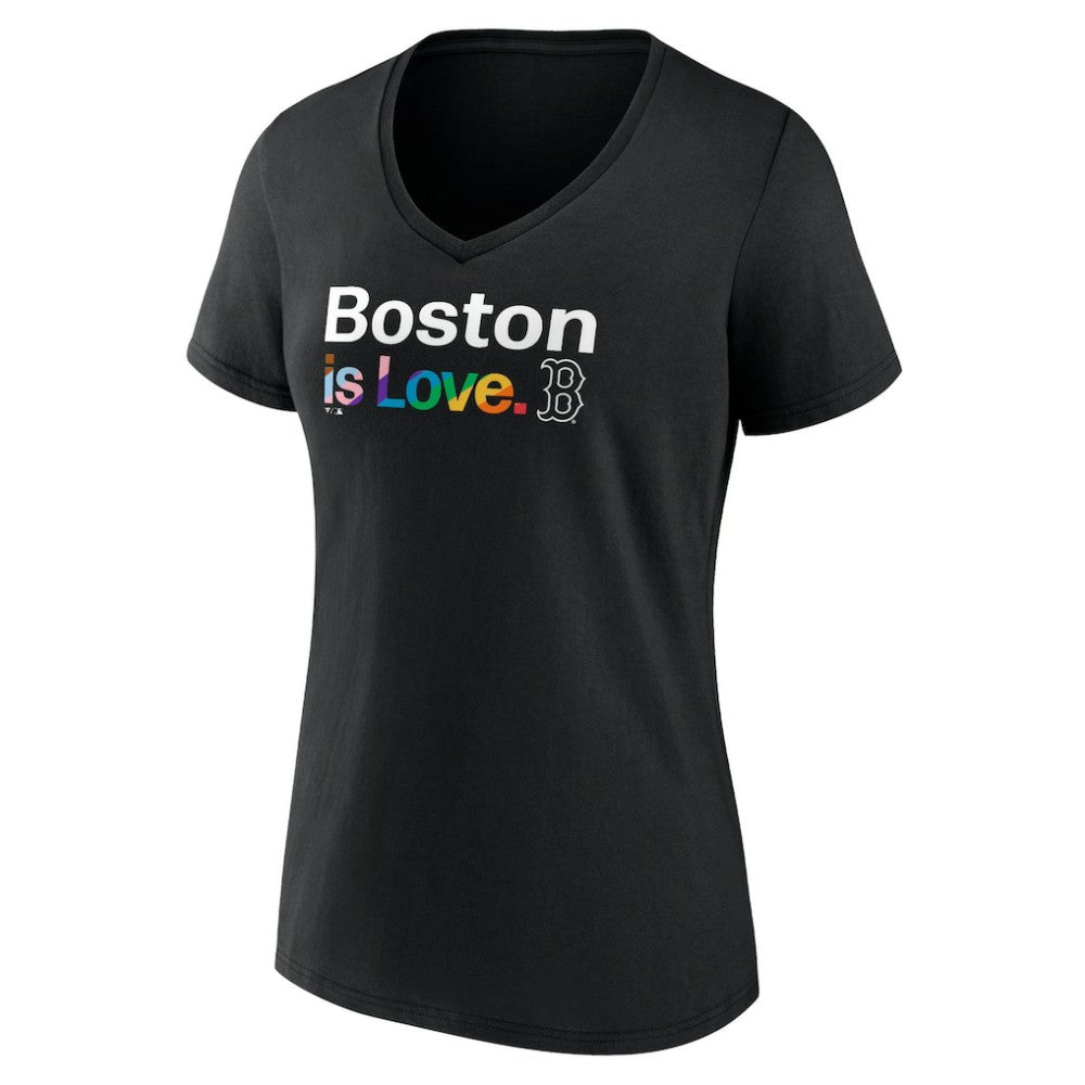 Boston Red Sox Women's City Pride V-Neck T-Shirt - Black T-shirts