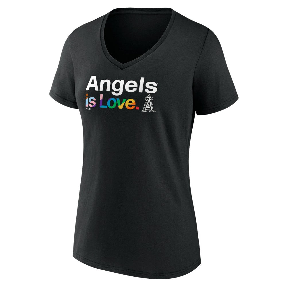 Los Angeles Angels Women's City Pride V-Neck T-Shirt - Black T-shirts