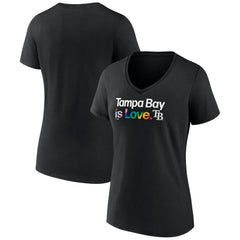 Tampa Bay Rays Women's City Pride V-Neck T-Shirt - Black T-shirts