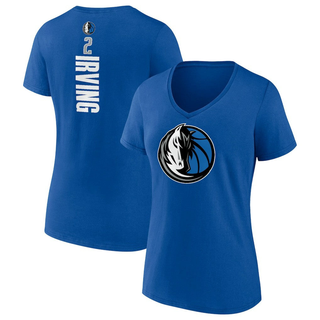 Kyrie Irving Dallas Mavericks Women's Playmaker Name & Number V-Neck T-Shirt Royal
