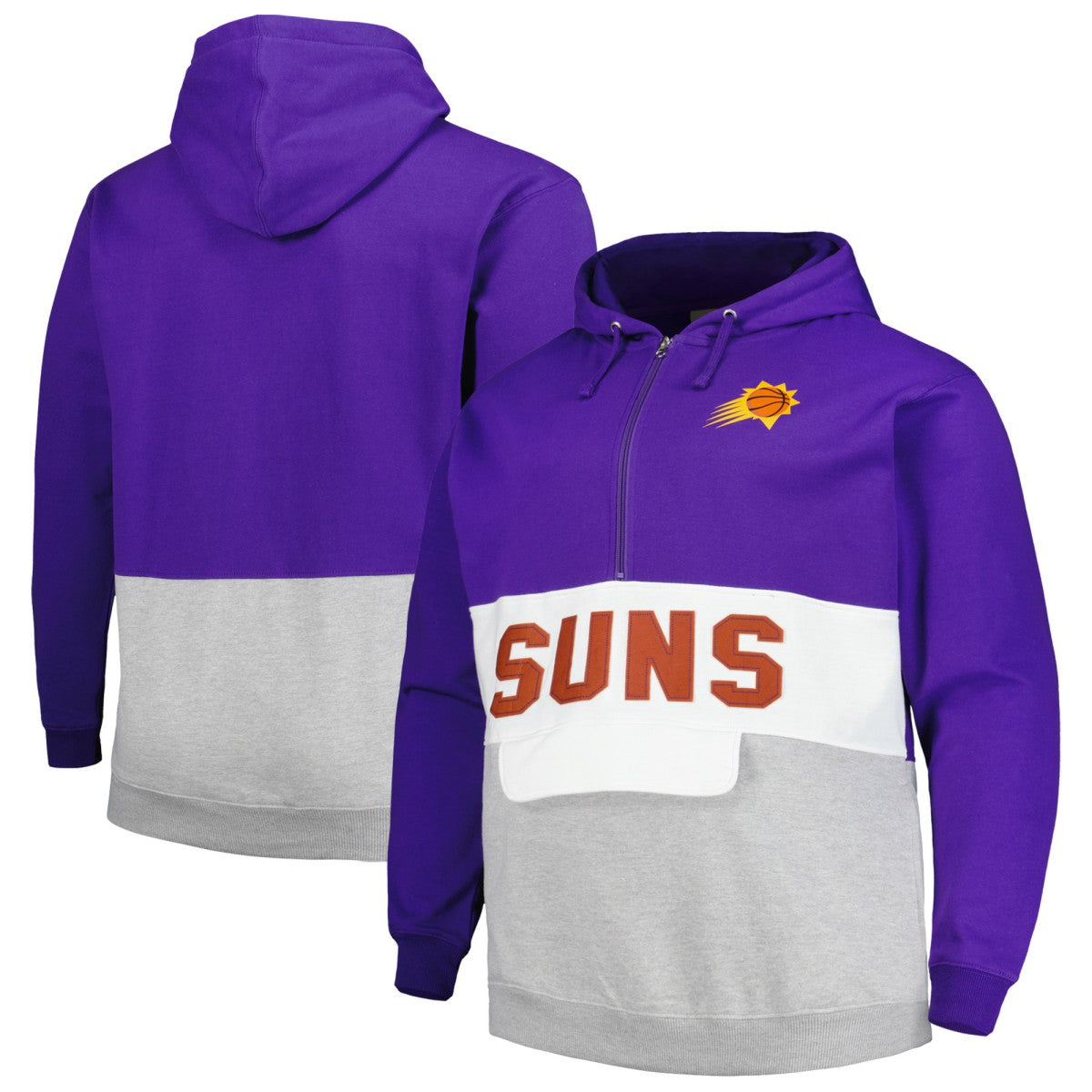Phoenix Suns Big & Tall Anorak Half-Zip Hoodie Purple
