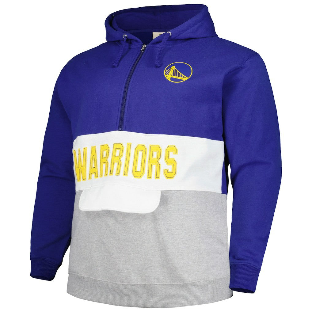 Golden State Warriors Big & Tall Anorak Half-Zip Hoodie Royal