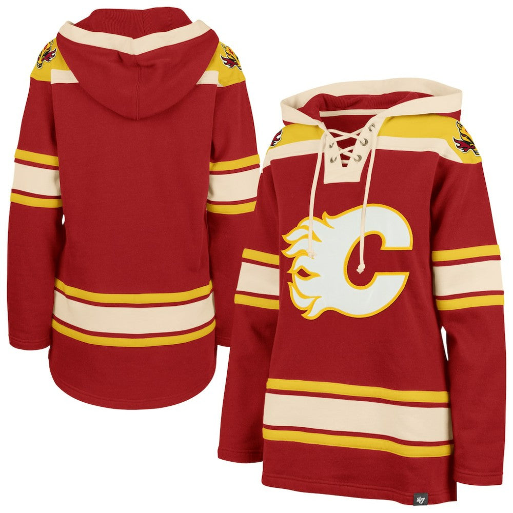 NHL Calgary Flames '47 Women's Superior Lacer Pullover Hoodie - Red