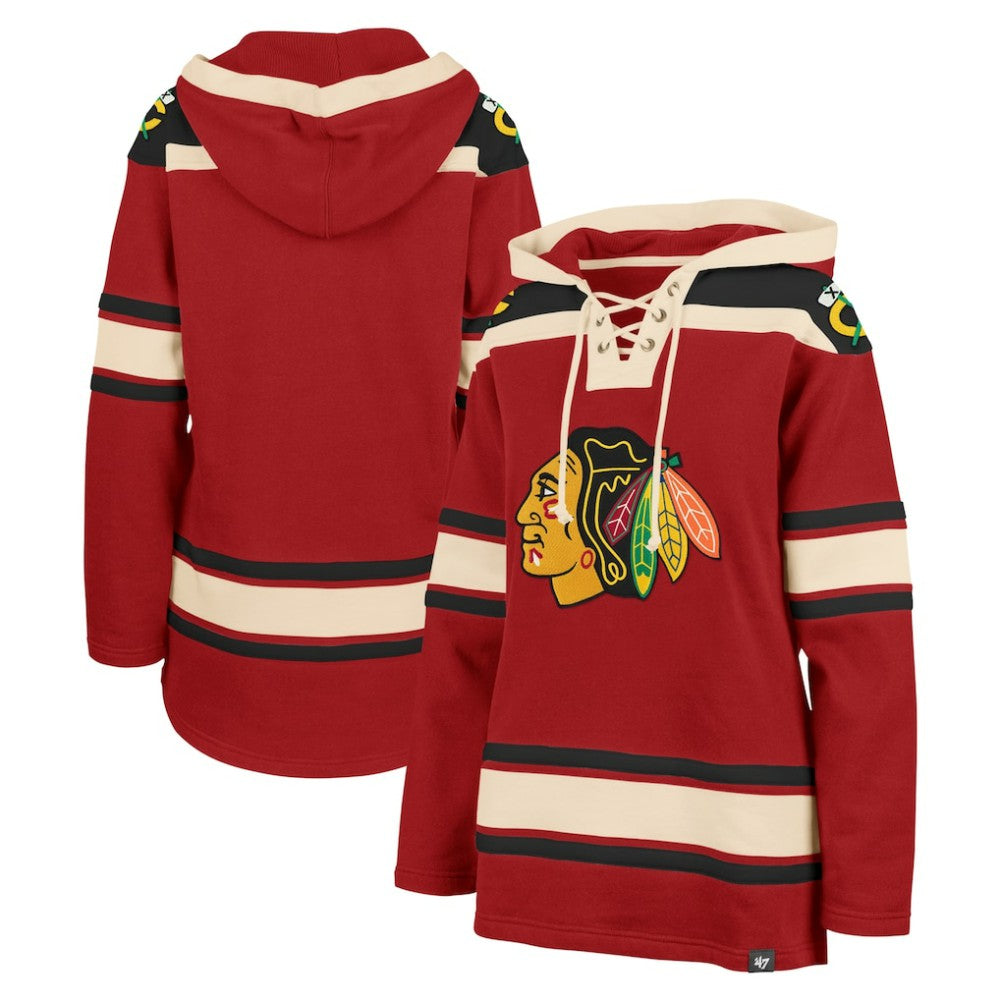 NHL Chicago Blackhawks '47 Women's Superior Lacer Pullover Hoodie - Red