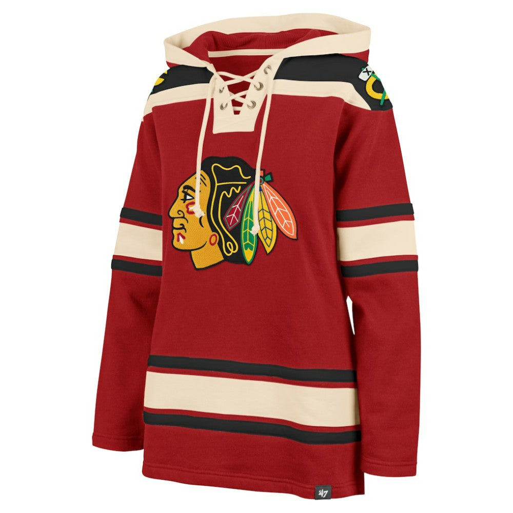 NHL Chicago Blackhawks '47 Women's Superior Lacer Pullover Hoodie - Red