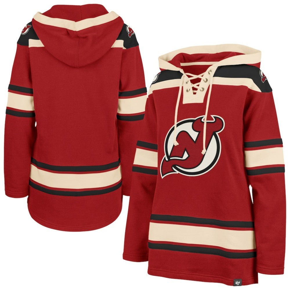 NHL New Jersey Devils '47 Women's Superior Lacer Pullover Hoodie - Red