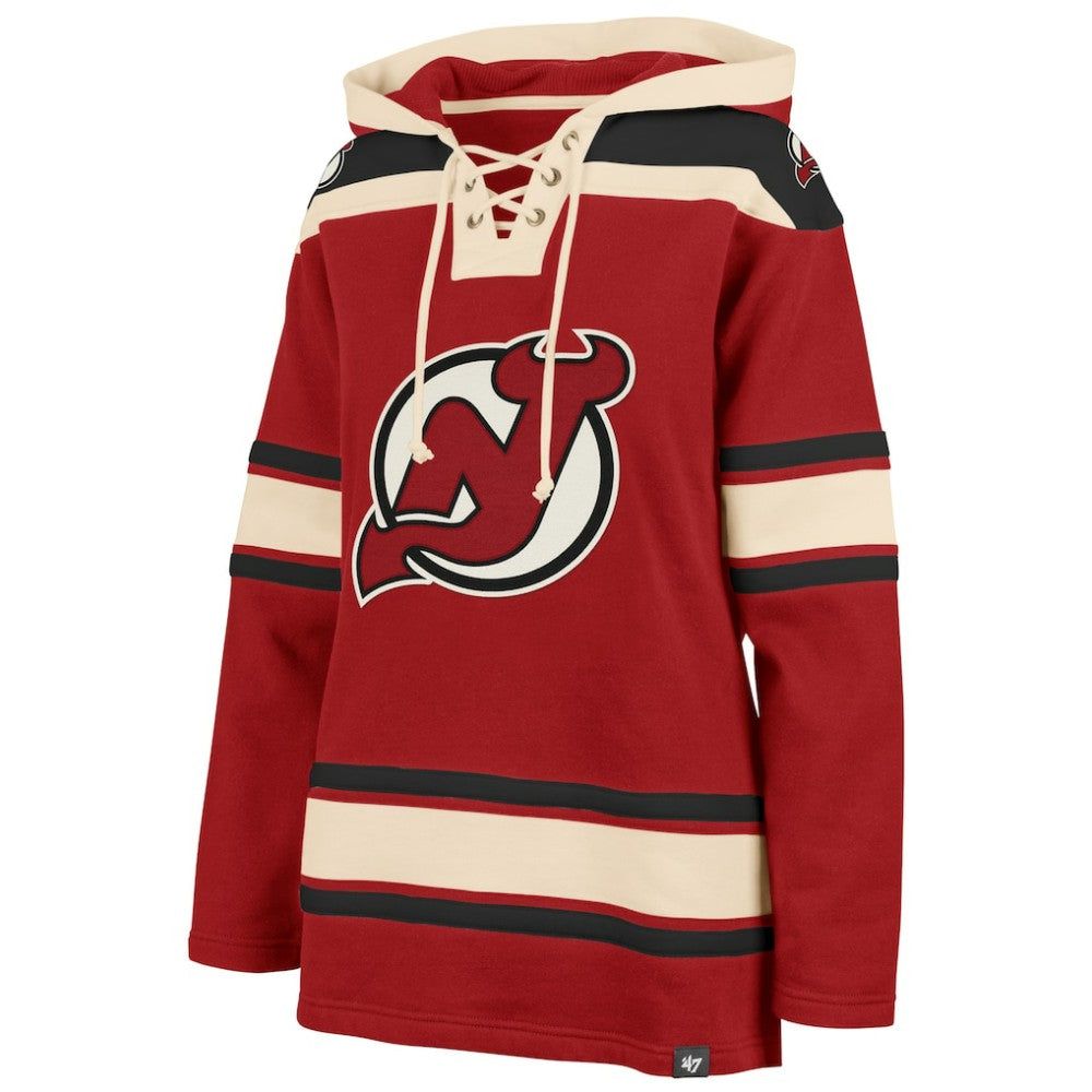 NHL New Jersey Devils '47 Women's Superior Lacer Pullover Hoodie - Red