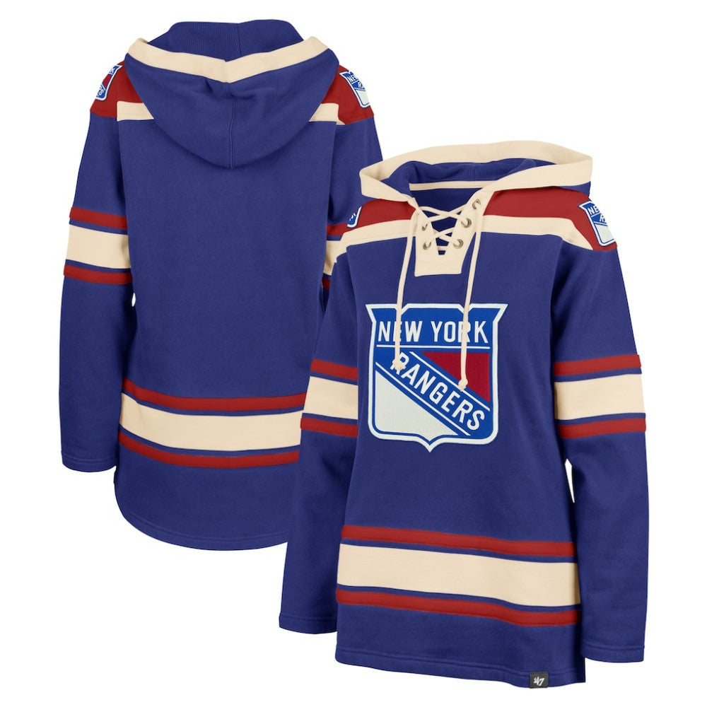 NHL New York Rangers '47 Women's Superior Lacer Pullover Hoodie - Blue