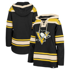 NHL Pittsburgh Penguins '47 Women's Superior Lacer Pullover Hoodie - Black