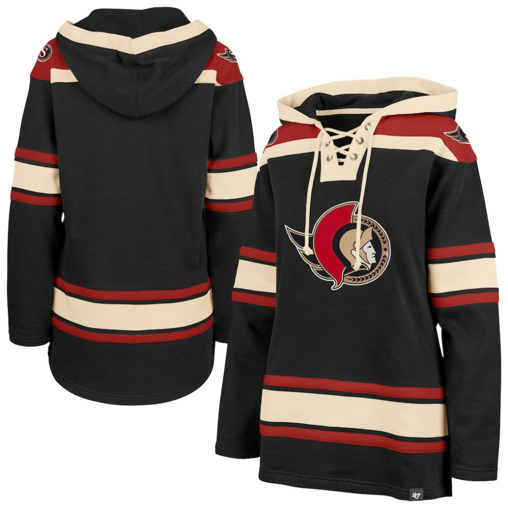 NHL Ottawa Senators '47 Women's Superior Lacer Pullover Hoodie - Black