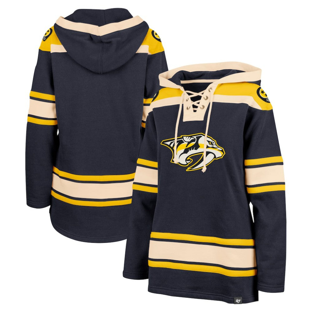 NHL Nashville Predators '47 Women's Superior Lacer Pullover Hoodie - Navy